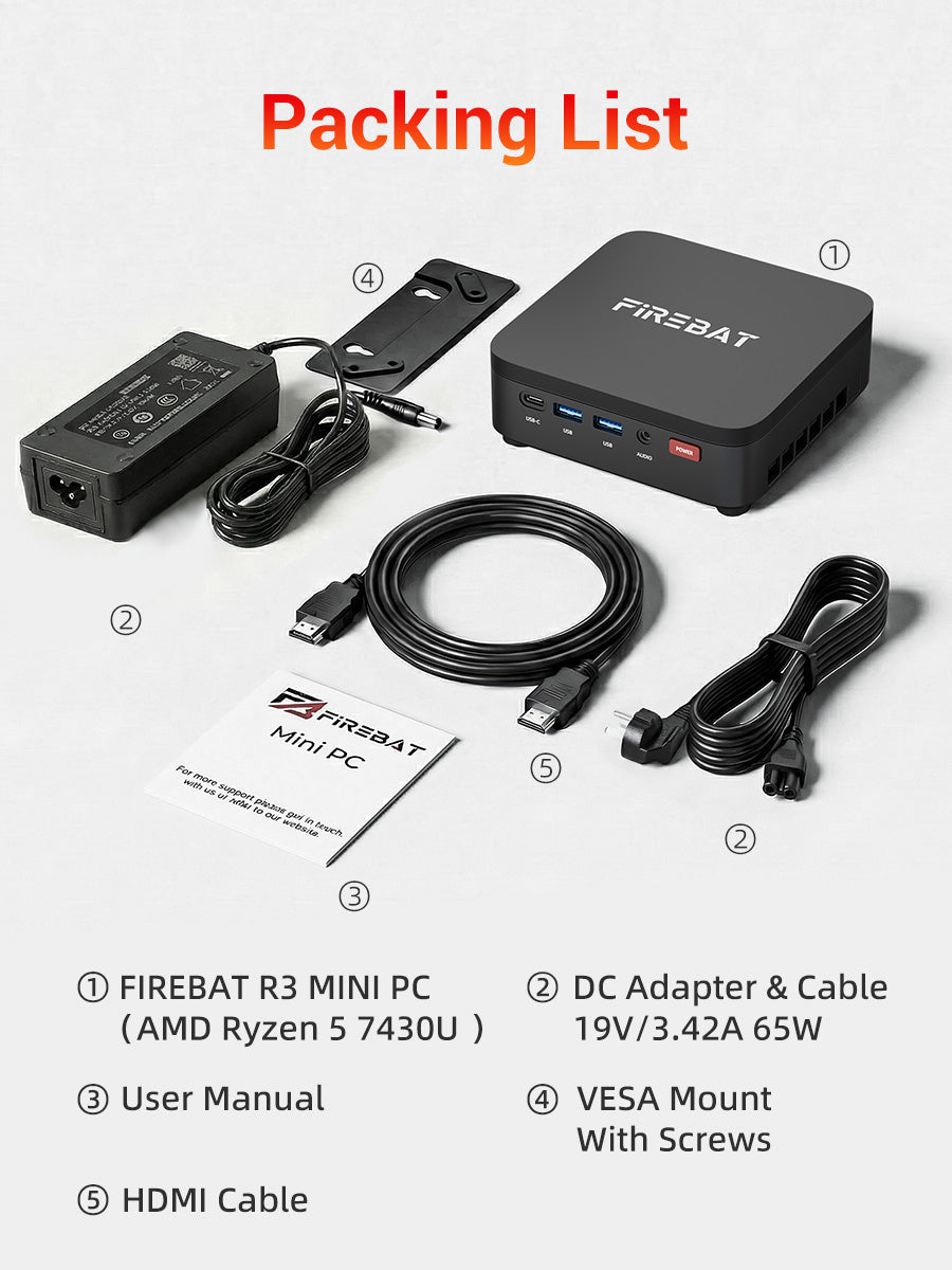 FIREBAT Mini PC R3 | AMD Ryzen 3 4300U/AMD Ryzen5 7430U