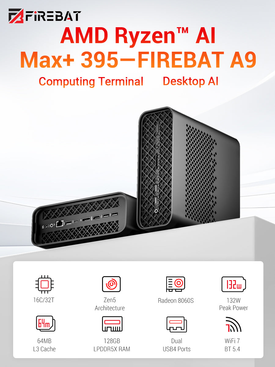FIREBAT Mini PC A9 | AMD Ryzen AI Max+ 395