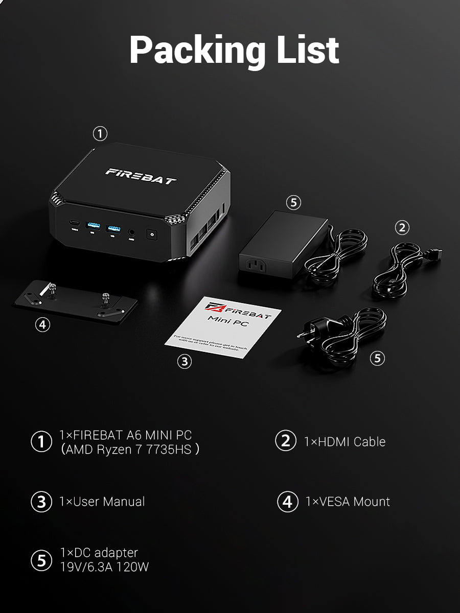 FIREBAT Mini PC A6 | AMD Ryzen 7 7735HS