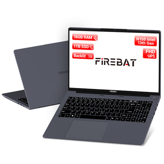 15.6in Intel N150 Laptop Backlit Full Keyboard Touchpad