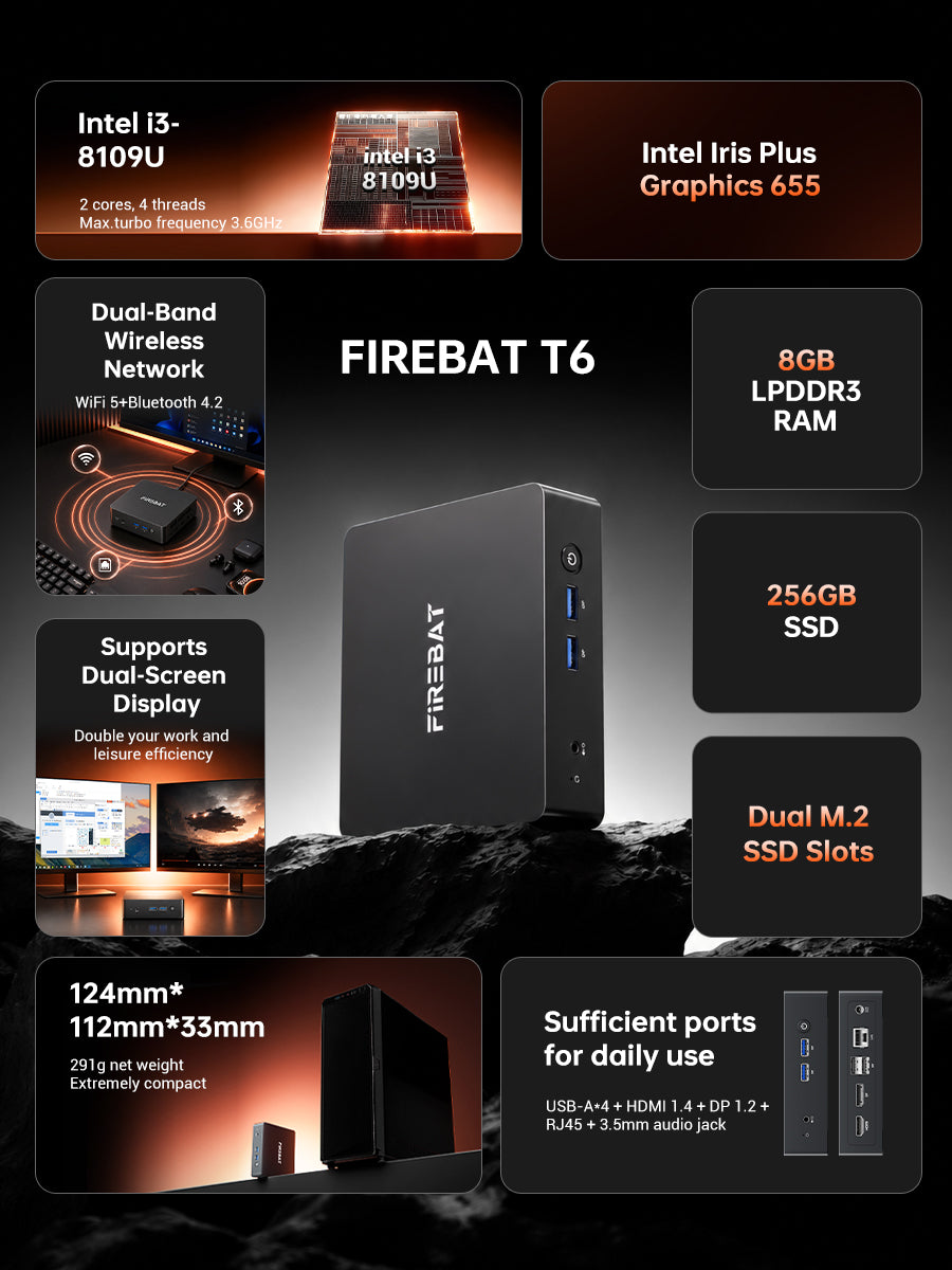 FIREBAT Mini PC T6 | intel i3-8109U