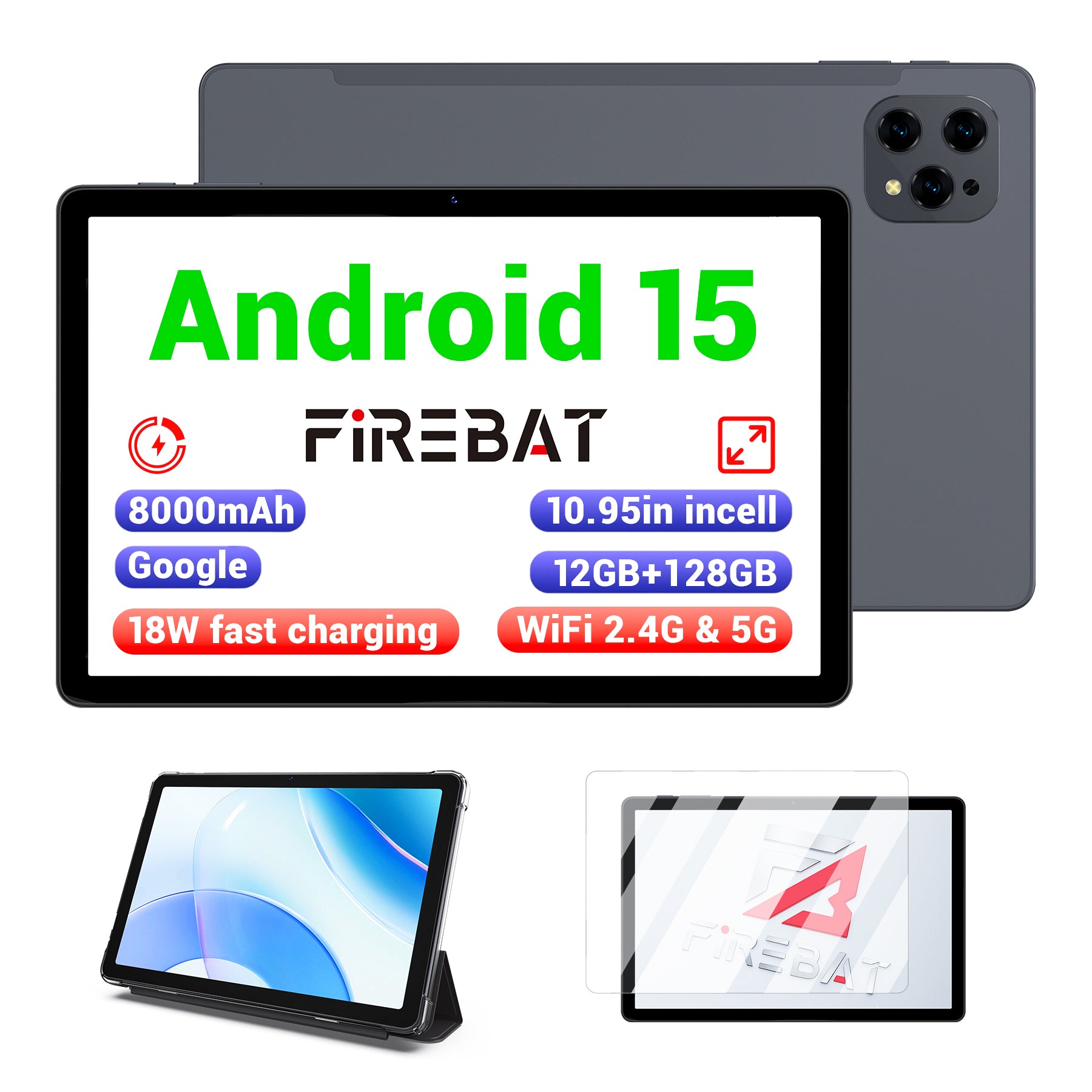 FIREBAT AR1 Tablet( 10.95in Android | FHD Touchscreen | Large-capacity